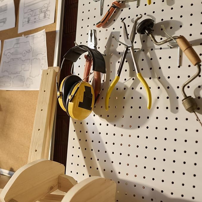 HARFINGTON 10pcs Pegboard Shelving Hooks 8" Stainless Steel Peg Board Display Hook Hanging Holders Wall Mount Organize Tools for Workbench Garage Kitchen Store, Black