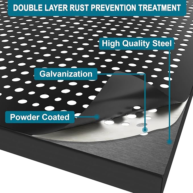 Pegboard Rack Garage Storage Steel Horizontal Peg Board Pack,Steel Pegboard Heavy Duty- 4 Pack 16-Inch X 16-Inch Metal Peg Board Tool Organization Panels(Black)