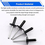 smseace 3/16" x 1/2" Rivets 150 Pcs Black Large Flange Rivets 4.8 x 12mm Black Rivets