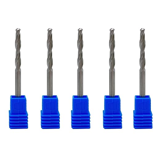 1/8" Solid Carbide Jobber Drill Bits with Straight Shank and 118° Point Angle, Made from Tungsten Carbide Material,5-Pieces