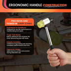 2 Pack Rubber Mallet Hammer Set, 16oz & 35mm Dual Faced Small Hammer with Fiberglass Handle, Rubber Mallet for Camping, Tiles, Tent Stakes, Woodworking, and Flooring