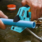SHALL PVC Pipe Cutter, Cuts up to 1-5/8”, Heavy-Duty Aluminum Ratchet Pipe Cutter Tool for PVC, PPR, PE, PEX, Plastic Hoses & Plumbing Pipes, Fast Pipe Tube Cutters with High Performance SK5 Blade