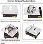 Precision Mini Electric Table Saw, DIY Hobby Handmade Woodworking Bench Cutting Machine Adjustable Cut Depth Small Desktop Saw for Miniature Wood Craft (Elevating version)