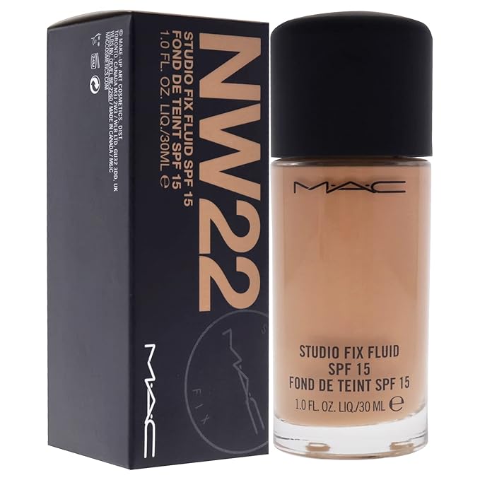 MAC Studio Fix Fluid SPF15 NW22, 1.0582 Ounce (M6JC28)-VeraVaultWomen