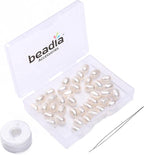 Natural Pearl Beads Rice 6-7mm White Freshwater Cultured Loose Gemstone Beads for DIY Jewelry Making 13.8''/Strand HQ