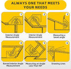 2 Pcs Protractor Angle Finders, Adjustable Protractors 0°-180° with Locking Nut(for Exterior, Interior, Bevel Angles), Portable Angle Measurement Tools for Carpenters & Woodworking Hobbyists & DIYer