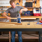 48" Adjustable Workbench,Heavy-Duty Work Table,3000 LBS Load Capacity Hardwood Workstation with Wheels,for Workshop, Garage