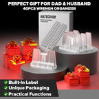 80PCS Modular Wrench Organizer Wrench Holder - Wrench Tool Organizers for Tool Drawer Storage, Wrench Storage Set with Metric & SAE Label, Wrench Rack Tool Gift for Professional Mechanics,Transparent