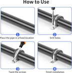 1-9/16 Inch Reinforced Rigid Pipe Strap, 20 PCS 2 Holes U Bracket Cable Clamp Hanger, Rubber Cushioned Insulated Clamp, Conduits Strap Clamps for Pipe Fixing on Various Surfaces(40mm)