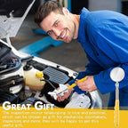 1 Pcs Telescoping Inspection Mirror Mechanics Automotive Tool with Long Handle Extendable Mirror on a Stick for Technicians Mechanics Contractors Checking Observation(Yellow,Round)