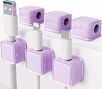 Cord Organizer Holder, 6 Pack Magnetic Desk Cable Clips Management, Hide Phone Charging Cable Keeper, Strong Adhesive Wire Charger Holder for Nightstand, Kitchen Appliances, Office Supplies