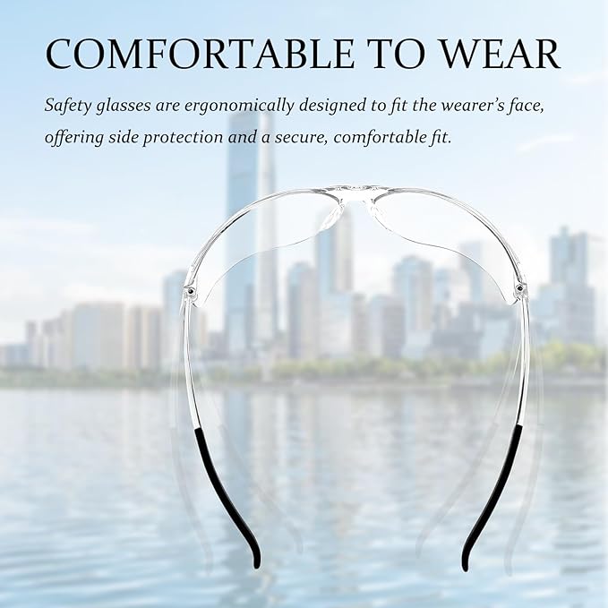 54 Pcs Safety Glasses Clear Impact UV Scratch Glasses Bulk Eye Protection for Lab and Construction Science for Men and Adolescents(Clear)