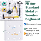 84 Pcs Pegboard Hooks Plastic Straight Hook Fits 1/4" Pegboards Accessories Multiple Size Peg Board Hooks for Craft Storage Tool Room Kitchen Garage Organizer Tools Display (Black)