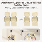 Hanging Travel Toiletry Bag for Women Detachable Toiletry Bag with 6 Compartments Large Makeup Bag Cosmetic Organizer for Bathroom Shower Business Trips Camping，Black