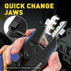 haisstronica Quick Change Jaws Crimping Tool for Heat Shrink Wire Connectors AWG 22-10 Ratcheting Wire Crimper & Terminals - H1