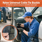 60 PCS Nylon Universal Cable Tie Buckle, Heavy Duty Self-Locking Zip Ties Holder with Pin & Button Design, UV Resistant Zipties for Car Daily Auto Fixing, Car nylon Zip Ties. (60)