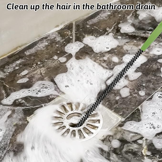 Sewer Drain Brush, Drain Clog Remover, 19.8inch Flexible Long Pipe Snake Hair Clogs Catcher Cleaner Tool for Toilet, Kitchen Sink, Sewer Drain, Bathroom Tub