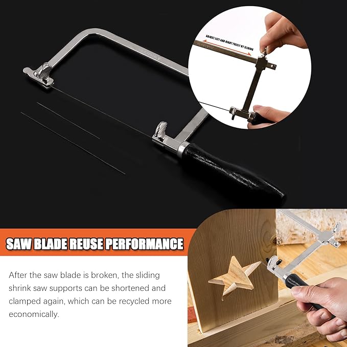 Tanstic 15-Piece Jewelry Saw Frame Kit with Blades, Bench Pin Clamp Set, V-Slot V-Top Bench Pin, Adjustable Cutting Tools for Jewelry Making