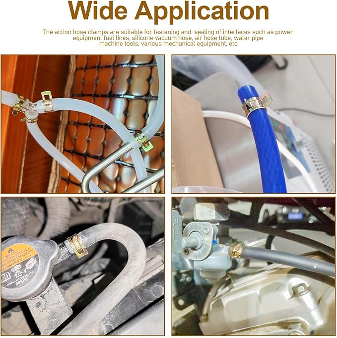 111pcs 6-22mm Spring Band Hose Clamp Kit,Tube Fastener Clips For Fuel Line Water Clamps