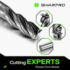 SHAPPRO 1/4 Inch Shank Carbide Square End Mill, 4 Flute CNC Milling Bits, Heat-Resistant Metal Cutting Bits Suitable Alloy Steel, Stainless Steel, Various Cast Iron（5PCS）