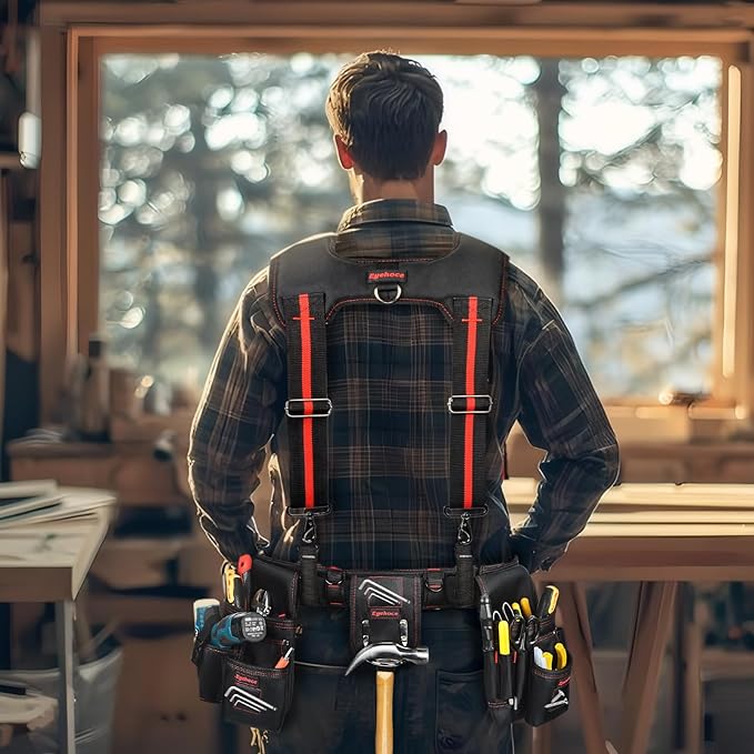 Adjustable Tool Belt with Multi-Pocket Storage – Heavy Duty 1680D Fabric – Magnetic Waist Tool Organizer for Electricians, Carpenters, Construction Workers Men