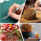 31-Pcs Exacto Knife Set,Precision Hobby Knife Set with Tweezers,Grindstone,Steel Ruler,SK5 Blades for Crafting,Modeling,Carving,Stencil-Craft Knife Storaged with Beautiful Plastic Case