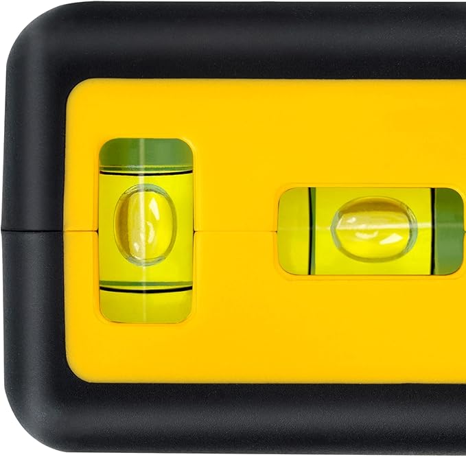 Amazon Basics 360 Degree Rotating Laser Class II Level with 2 Extra-Large backlit bubble vials, 16 ft / 192 in, Yellow/Black