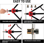 Heavy Duty Rivet Nut Tool Kit, 16" Auto Release Nut Rivnut Tool with 12 SAE & Metric Mandrels & 105 Nurserts, Threaded Riveter Tool Setter in Rugged Carrying Case NT800