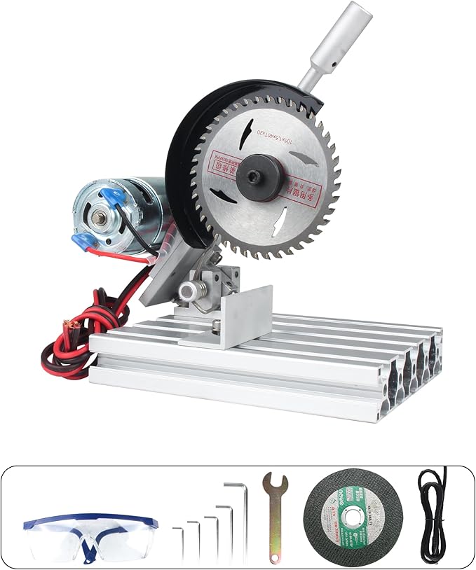 RATTMMOTOR 5" Mini Table Saw for Craft Q99-7 Multipurpose Portable Small Hobby Table Saw Cutting Machine 110V-220V, 0-45° Angle Adjustable, 997 Motor 18000RPM for Crafts