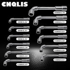 CNQLIS 12 Pieces L-Type Pipe Pipe Elbow Wrench Set, L-Type Hex Socket Wrench Set, 6-20MM, Chrome Steel, 6 Point, Metric, with Storage Bag