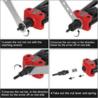 Eastvolt Rivet Nut Tool Kit, 3 in 1 Hand Rivet Gun, 14-Inch Rivnut Tool with 6 Metric Mandrels M3 M4 M5 M6 M8 M10, Rivet Bolt Tool with 3 Metric Bolt Mandrels and Rugged Carrying Case