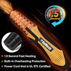 ROMECH 350W Heat Gun with 2 Nozzles, Dual Temp Heat Gun 400°F-660°F, Fast Heat Hot Air Gun with Overload Protection for DIY Craft Embossing Shrink Wrapping (Orange)