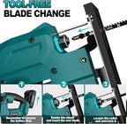 Cordless Jig Saw with Battery & Charger, Jigsaw Tool for Makita 18V Battery, with LED Light, Varible Speed, Bevel Angle (0°-45°), 3-Position Orbital Jig Saw for Wood PVC Metal Cutting