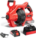SHALL 20V Cordless Drain Auger with 25Ft Plumbing Drain Snake, Electric Snake Drain Hair Clog Remover W/ 2.0Ah Battery & Fast Charger, Shower Drain Snake for 3/4’’-2’’ Sewer Pipe, Sink Toilet Bathroom