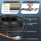 140FT（3FT-200FT） Pipe Heating Cable for Pipe Freeze Protection, Heat Cable for Water Pipes(Metal and Plastic), Pipe Heat Tape Keeps Water Flowing at -40°F 5w/ft, 120V