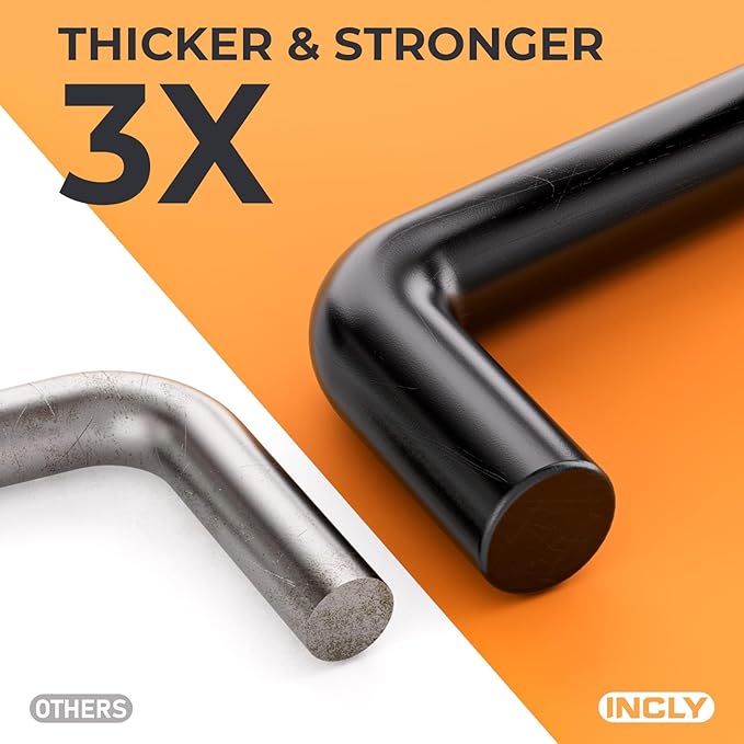 INCLY 4/6 Inch Black Pegboard Hooks, 36 Pack Heavy Duty Double Arm Peg Board Straight Hooks, Peg Board Tool Hangers Fit for 1/4" Pegboard Garage Hanging Tools, Craft Organizing, Kitchen, Store