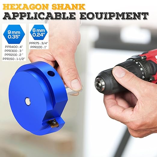 PVC Pipe Reamer 3 Inch, PVC Socket Saver, Fit Into Standard 1/2" Drills