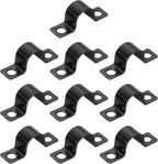 uxcell 100Pcs U-Shaped Pipe Clamp, 1/2 Inch(12mm) 2 Hole U-Tube Strap Clamp Heavy Duty Connector Bracket for Conduit Cables Wire Cord, Black