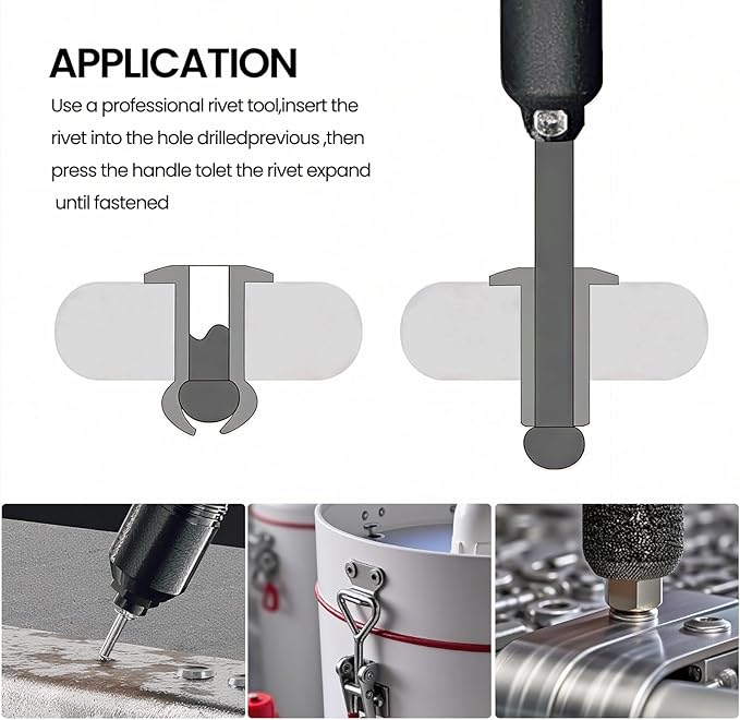 110pcs 3/16" x1" Aluminum Blind Rivets, 4.8 x 25mm Pop Rivets,Rivets for Metal,Silver