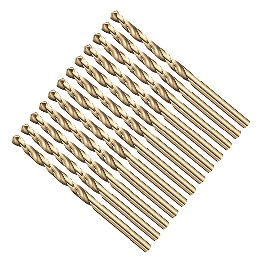 Drill Bit, 11/64" Cutting Diameter (4.366mm), 4241 HSS Black and Gold 118° Cutting Angle Versatile Jobber Bits - (Applications: for Plastic Wood Soft Thin Metal), 12-Pieces