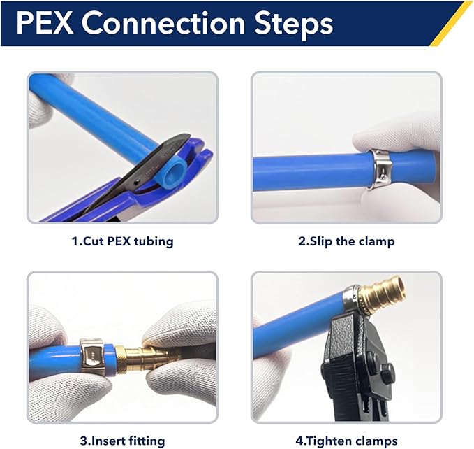 1/2" PEX Tee Brass Pipe Fitting (10Pack) - Anti-Corrosion, Lead-Free, 5 Year Warranty, Multiple Certifications, Easy Installation for Plumbing Repairs and Home DIY