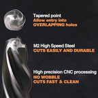 1" Bridge/Construction Reamer, M2 HSS Taper Chucking Reamer Drill Bit for Steel Alloy Aluminum Metal Wood Plastic, 1/2” Shank Chuck, Spiral Flutes, to Enlarge/Align Holes, 25mm