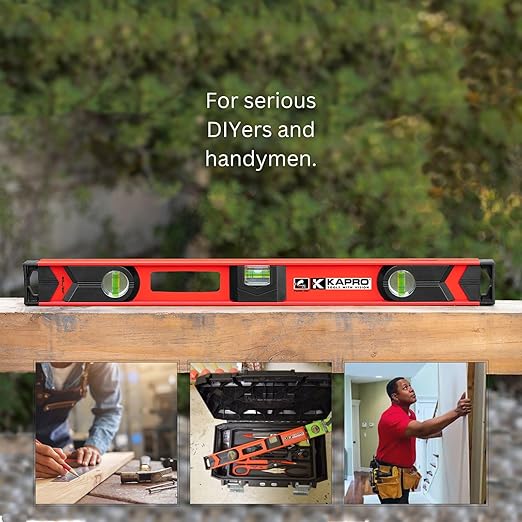 Kapro - 150-80 Semi-Professional I-Beam with Plumb Site Level - Features Horizontal Vial and Dual-View Plumb Site - Aluminum - 24 Inch