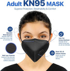 BNX KN95 Face Masks Made in USA (Adult Large, Adult Medium, Kids Small) (Earloop) (Model: E95/E95M/E95S)