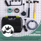 84 Pcs Pegboard Hooks Plastic Straight Hook Fits 1/4" Pegboards Accessories Multiple Size Peg Board Hooks for Craft Storage Tool Room Kitchen Garage Organizer Tools Display (Black)