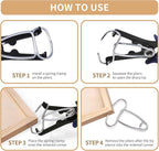 PLANEKO 10PCS Miter Spring Clamps Kit for Woodworking Wood Trim Picture Frames Moldings with 8PCS Miter Clamps 1PC Spring Loaded Pliers 1PC Carabiner Wood Frame Tool Crown Molding Tools
