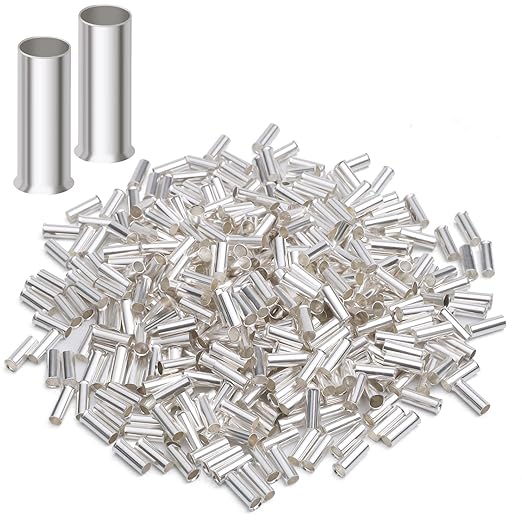 XHF 200 PCS AWG 10/6.0mm² Non Insulated Wire Ferrules Crimper Plier Insulated Crimp Pin Terminal Cord End Terminals