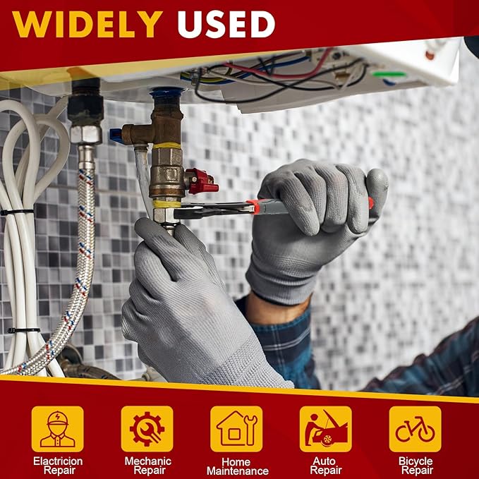 Self-Adjusting Pipe Wrench, 6", 8", 10", 12" Pipe Vise, Multifunctional Self-Locking, 3 Sides Teeth, Universal Adjustable, Plumbers Wrench