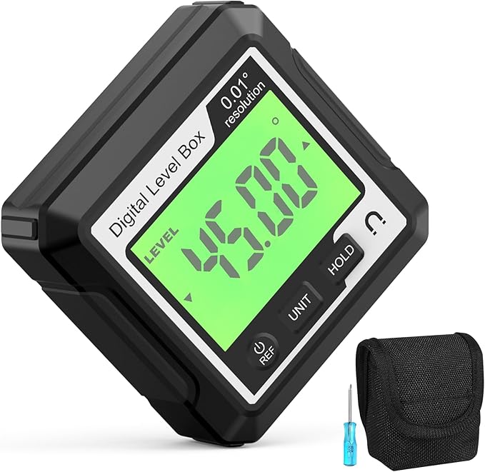 Digital Level Angle Gauge Meter Magnetic Electronic Level Angle Finder Tool Protractor Inclinometer Woodworking Tools with Magnet for Construction, Woodworking and Machinery(Black+white) (black)