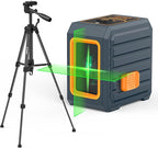 CIGMAN Laser Level with Tripod, (36.6 inch) 100Ft Self-Leveling Green Cross Line Laser, 150° Vertical Beam,Outdoor & Indoor Use – Picture Hanging, Tiling, Construction – Battery & Bag Included.